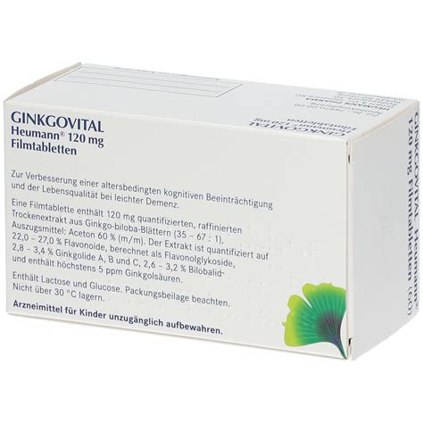 Ginkgovital Heumann Mg Filmtabletten St Shop Apotheke