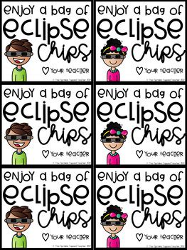 Eclipse Treat Tag Gift Tag For Solar Eclipse Lunar Eclipse TpT