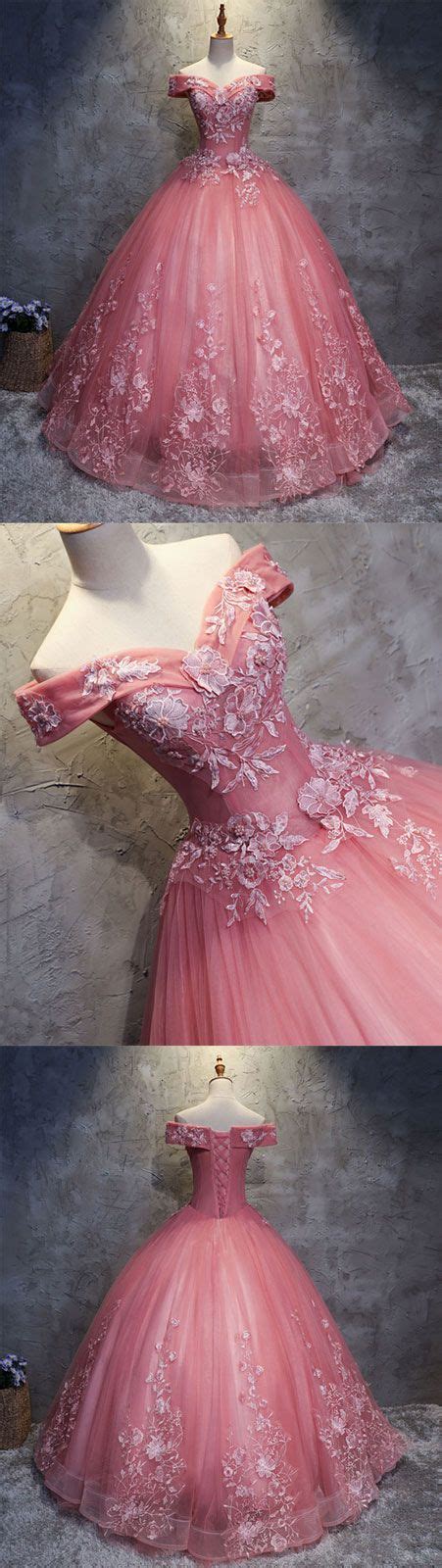 Pink Sweetheart Tulle Lace Applique Long Prom Gown Sweet 16 Dress M0844 On Luulla