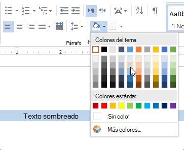 Aplicar Sombreado A Palabras O P Rrafos Word