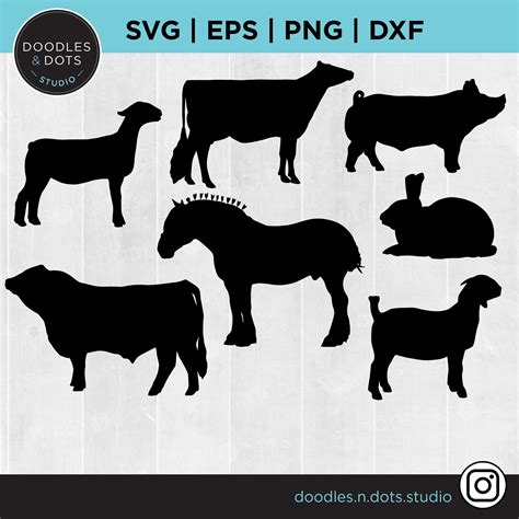 Livestock Svg Farm Animals Bundle Svg Livestock Show Animals Etsy Canada