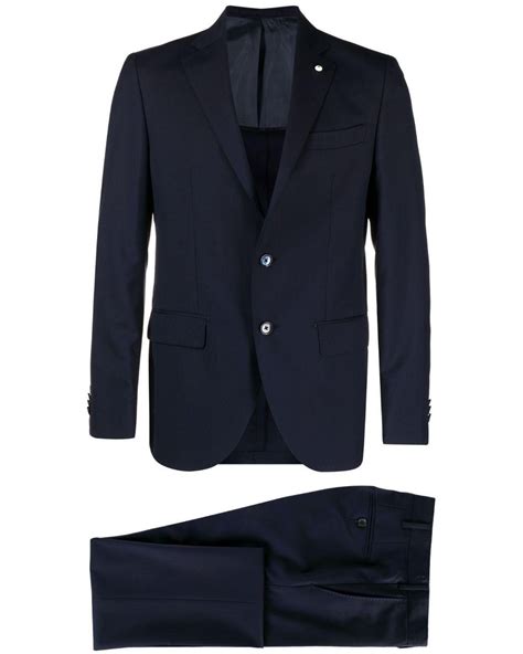 Luigi Bianchi Mantova Two Piece Single Breasted Suit In Blue For Men Lyst