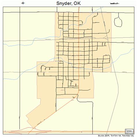 Snyder Oklahoma Street Map 4068400