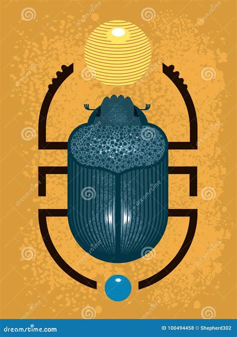 Beetle Scarab With Sun Symbol Of Ancient Egypt Traditional Egyptian