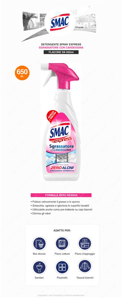 Sgrassatore Con Candeggina Spray Da Ml Smac Express