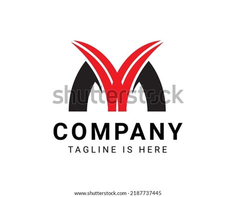 Letter M Logo Red Black Stock Vector (Royalty Free) 2187737445 ...