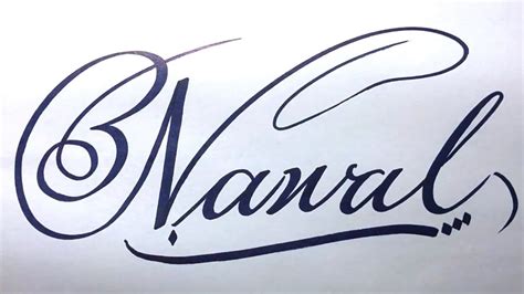 Nawal Name Signature Calligraphy Status How To Cursive Write With Cut