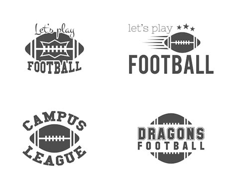 Premium Vector American Football Logo Emblems Set Usa Sports Badges