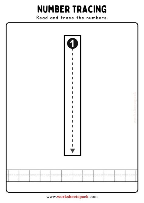 The Number Tracer Worksheet For Numbers 1 10 And Has An Arrow On It