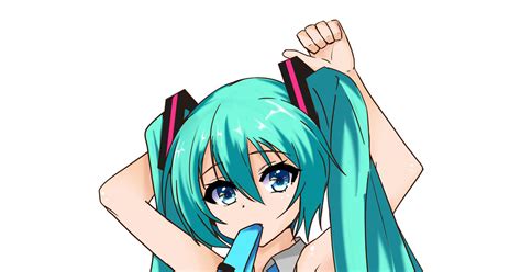 初音ミク いいおなかの日のミクさん 萌え侍のイラスト Pixiv