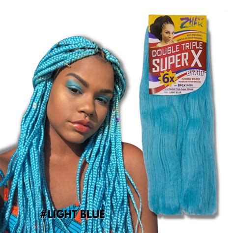 Jumbo para Tranças Cor L Blue Azul bebê Super X 400 gramas Zhang Hair