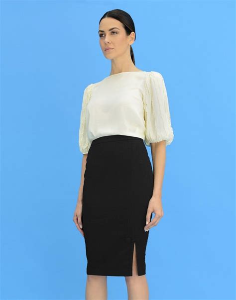 Fever Ashcott Retro 50s Vintage Style Fitted Pencil Skirt Black