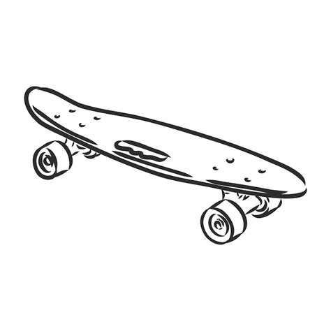 Premium Vector Hand Drawn Skateboard Skateboard Longboard Vector Sketch