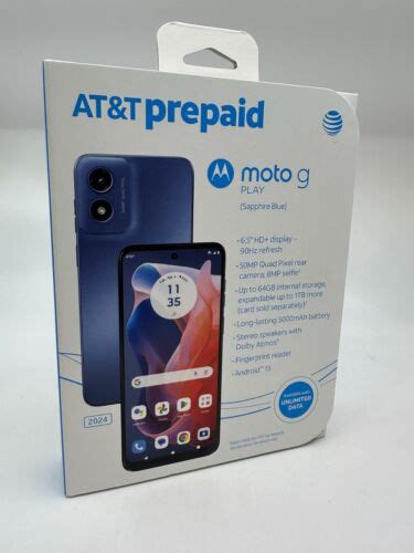 New And Sealed Motorola Moto G Play 2024 Blue Atandt Prepaid Smartphone 64gb Ebay