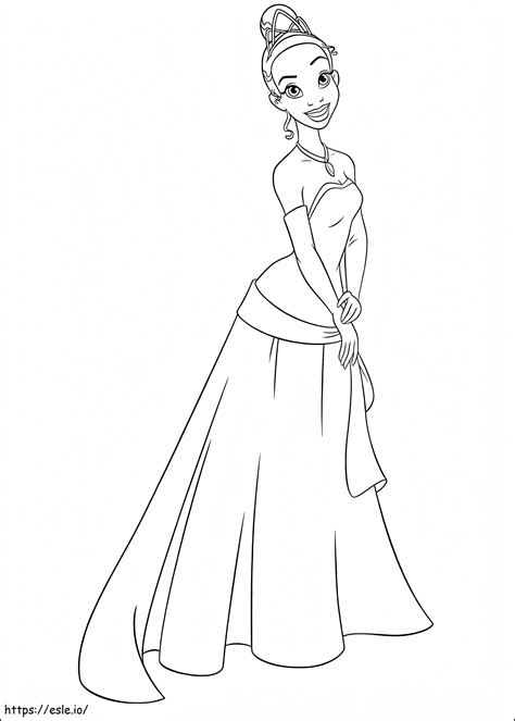 Lovely Princess Tiana coloring page