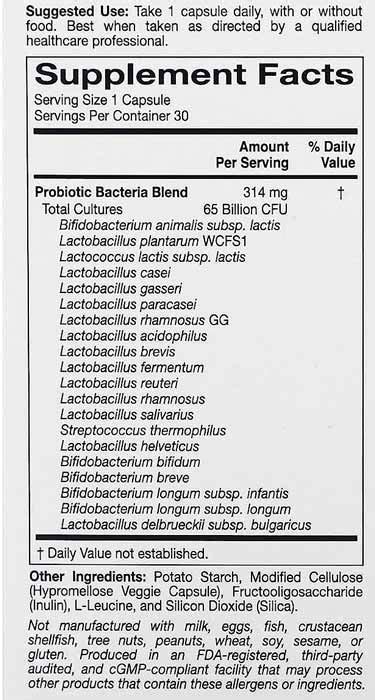 California Gold Nutrition LactoBif 65 Probiotics - 65 Billion CFU ...