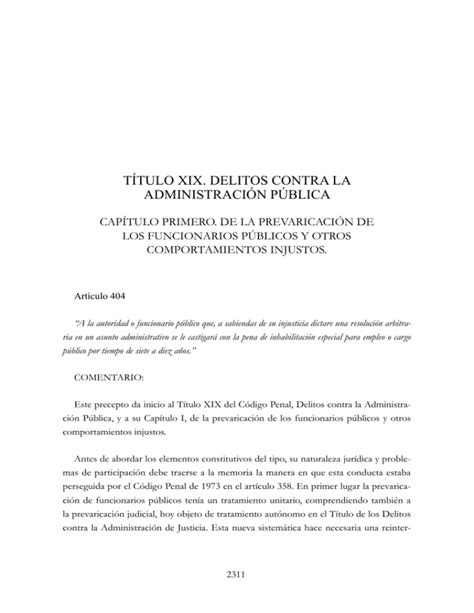 TÍTULO XIX DELITOS CONTRA LA ADMINISTRACIÓN PÚBLICA