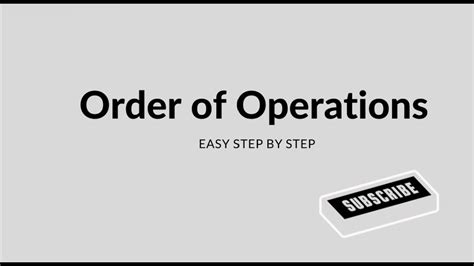 Order Of Operation Easy Step By Step Youtube