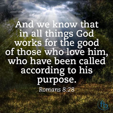 An Image With The Words Romans And We Know That In All Things God