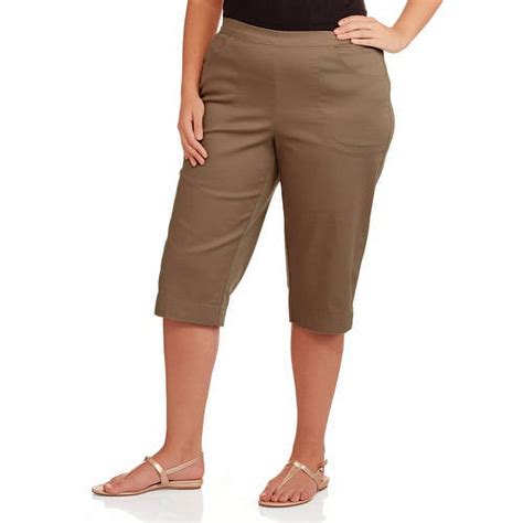 Just My Size Womens Plus Size Size 2 Pocket Pull On Capri Pant