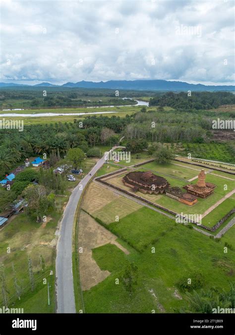 Aerial View Of Muara Takus Temple In Riau Province Indonesia Stock