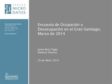 Pdf Encuesta De Ocupación Y Desocupación En El Gran Santiago