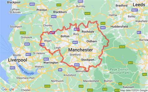 Greater Manchester Map County In North West England