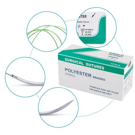 Non Absorbable Braided Polyester Surgical Sutures Non Absorbable And