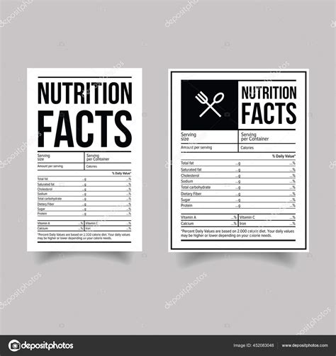 Nutrition Facts Label Set Stock Vector By Grounder