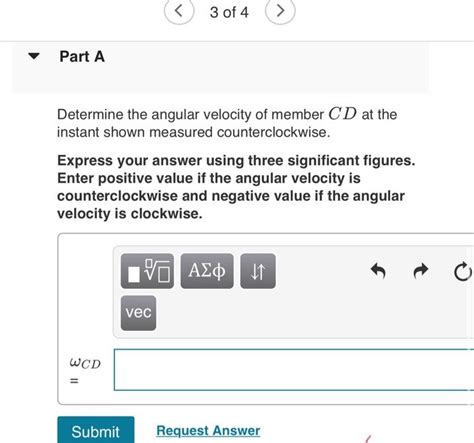 Solved Member AB Has The Angular Velocity WAB 2 5 Rad S Chegg