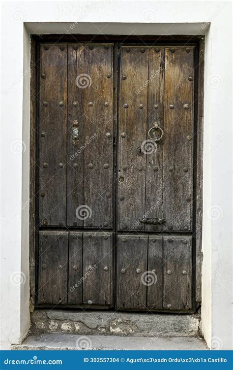 Old Wooden Door Of An Andalusian House Stock Photo Image Of Retro