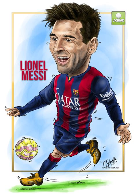 Lionel Messi Caricature By Martin Schwella Schink Art Design