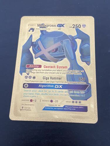 Pokémon Metagross GX Gold Foil Fan Art Card eBay