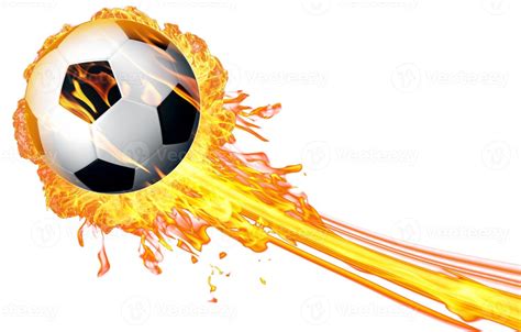 Soccer Ball In Fire Flames Stock Photo At Vecteezy