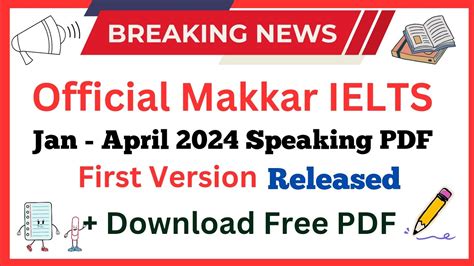 Makkar IELTS January To April 2024 Speaking PDF Out Jan To April 2024