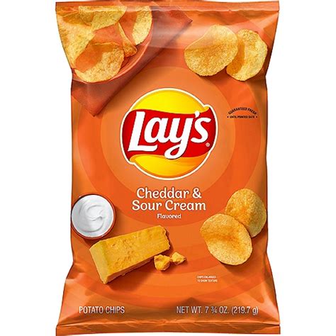 Lays Cheddar And Sour Cream Flavored Potato Chips 7 34 Oz