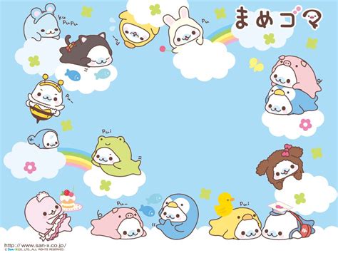 Mamegoma Wallpaper In Blue San X Wallpapers Kawaii Background Cute