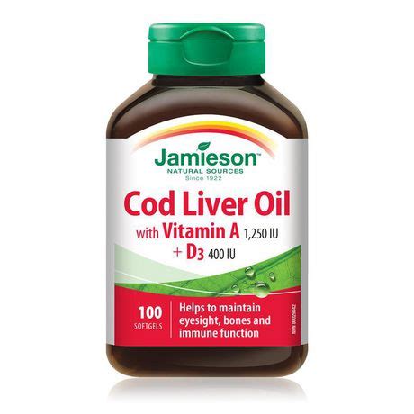 Jamieson Cod Liver Oil Softgels 100 Softgels Walmart Ca