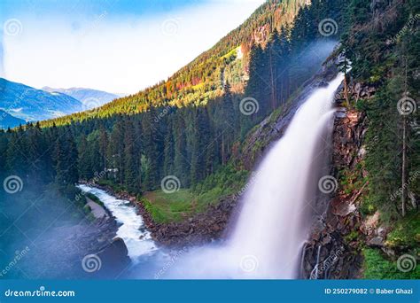 Krimml Waterfalls stock photo. Image of reflection, lake - 250279082