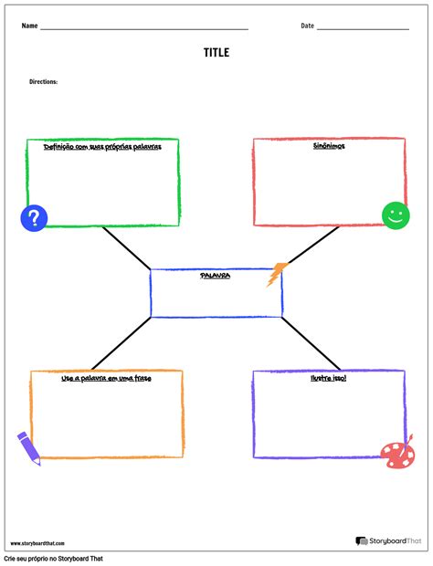 Retrato Do Mapa De Aranha Do Vocabul Rio Storyboard