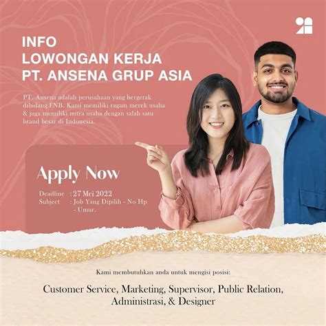 Lowongan Kerja Mei Pt Ansena Grup Asia Info Loker Solo