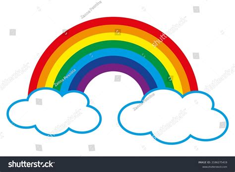 Vector Colorful Rainbow Symbol White Clouds Stock Vector Royalty Free