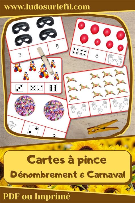 Cartes Pince D Nombrement Carnaval Ludo Sur Le Fil Mardi Gras