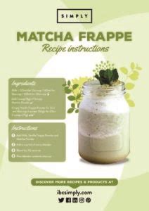 Matcha Frappe Recipe Card - IBC Simply