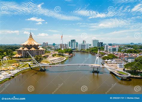 Waterfront Of Sarawak River In Kuching Sarawak East Malaysia Stock