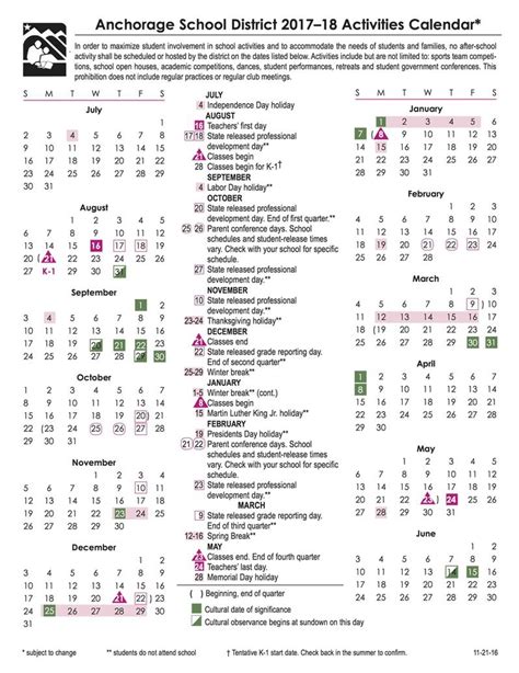 Anchorage School District Calendar | Qualads