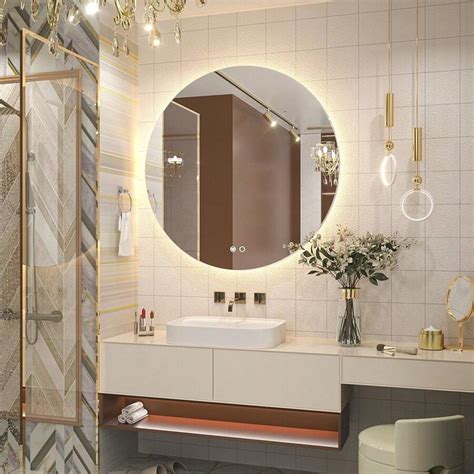 Keonjinn LED Round Vanity Mirror Backlit Mirror Bathroom Lighted Mirror