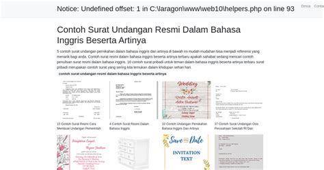 Contoh Surat Undangan Resmi Dalam Bahasa Inggris Beserta Artinya