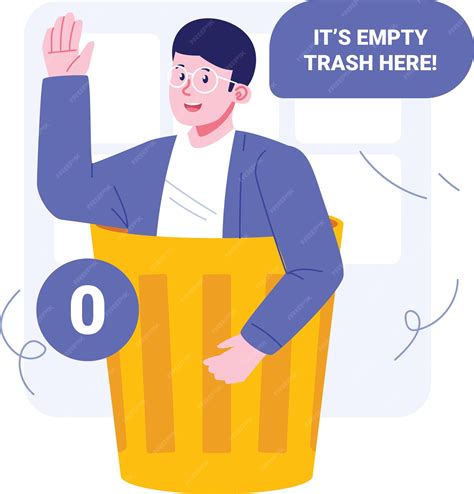 Premium Vector Empty Trash Character Illustration