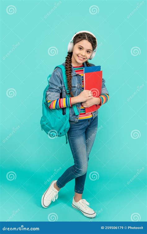 Happy Teenager Going To Music School Teen Girl Listening To Music